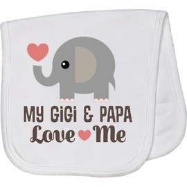 inktastic My Gigi and Papa Love Me Baby Burp Cloth White 3f39f