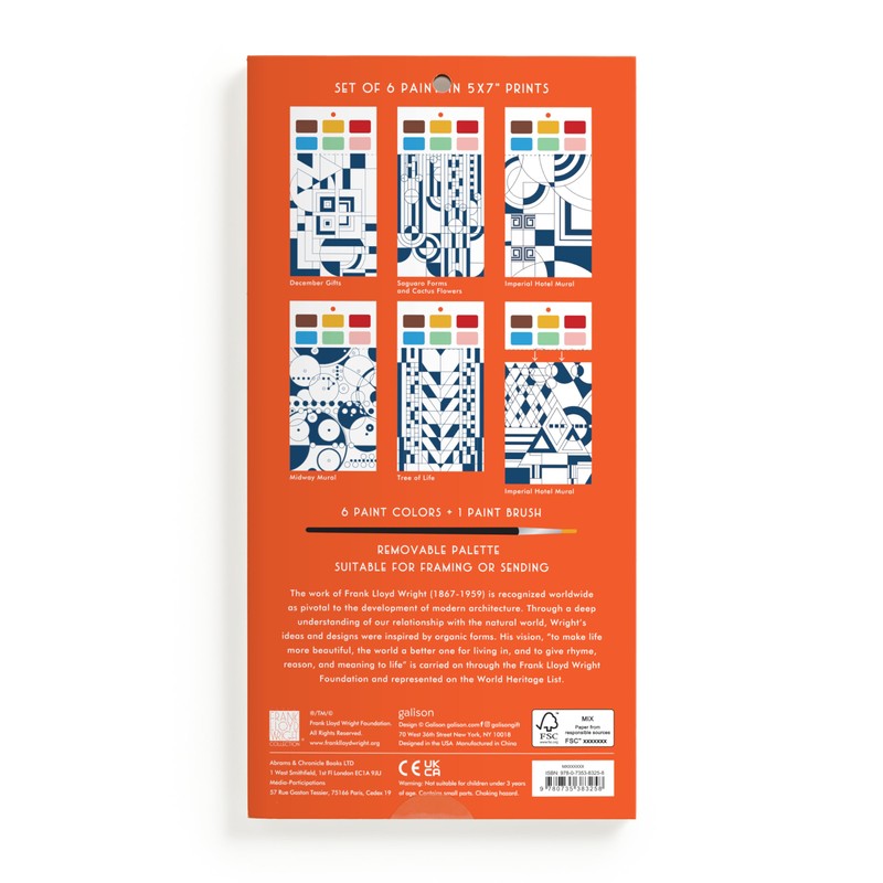 Frank Lloyd Wright Paint-In Print Set