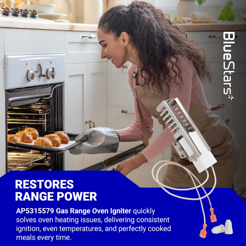 BlueStars AP5315579 Gas Range Oven Igniter - Compatible with Viking