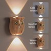 GDQ Wireless Motion Sensor Night Light, Cute Owl Wood Grain