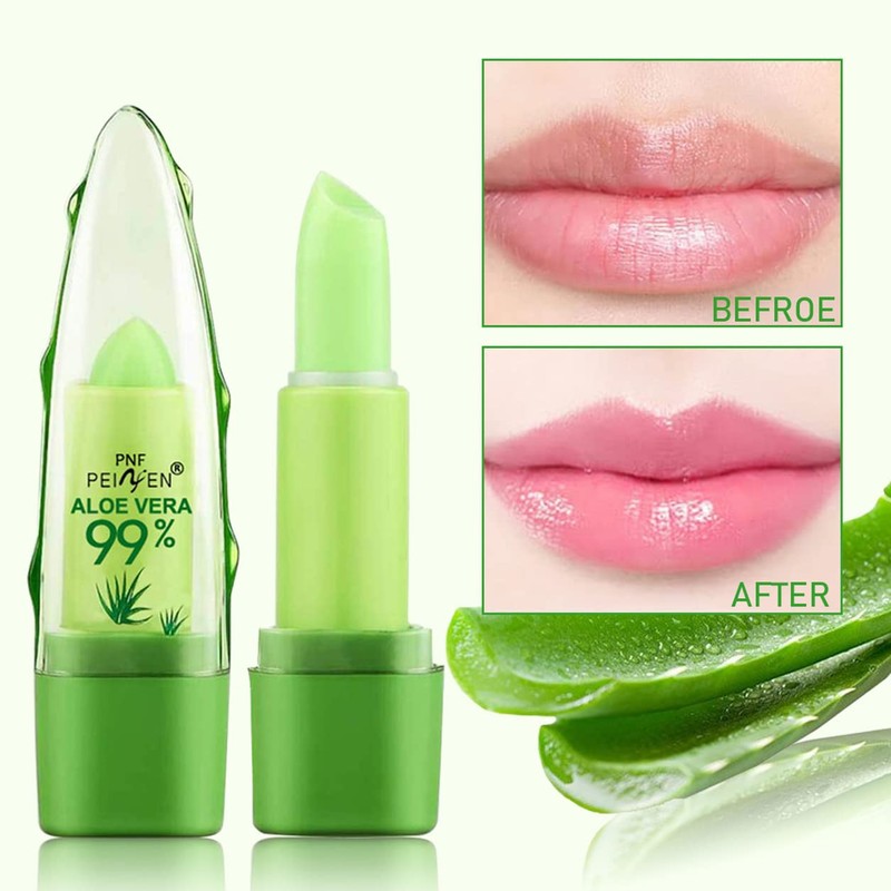 2 Pack Aloe Vera Lipstick, Long Lasting Lip Care Nutritious