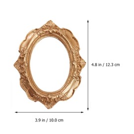 TENDYCOCO Decoración Barroca Marco Retro Ovalado 4 Uds Marco De Fotos De Resina Vintage Marco De Retro Mini Marcos Ovalados Para Exhibición De Joyería DIY Decoración Decoración De Mesa