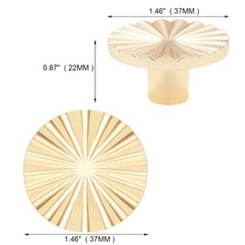 AOBITE 6 Pack Bright Gold Cabinet knobs Kitchen Cabinet Pulls with Vintage Cupboard Drawers Hardware Dresser Drawer Handles Kitchen Cabinet Handles (Single Hole, 6 Pack, Bright Gold)