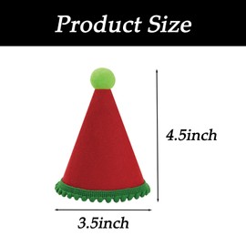20 Pcs Dog Birthday Hat Set for Small Medium Dogs Cat Puppies, Mini Party Hat with Adjustable Headbands, Cute Pet Hat with Pompons for Birthday Christmas Party Decoration Accessories (Small 3.5 inch)