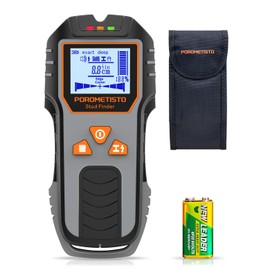 POROMETISTO DSF01 Stud Finder Wall Scanner, 6-in-1 Wall Scanner Detector, Stud Sensor for the Center and Edge of Wood, Metal, AC Wire, Magnetic, Joists, Pipes