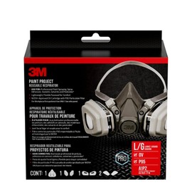 3M P95 / Proyecto de pintura orgánica de vapor reutilizable Respirador 6311, tamaño grande, aprobado por NIOSH, uso para pulverización de pintura profesional, ligero, flexible y termoplástico para