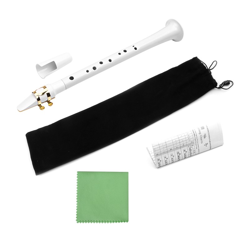 White Pocket Sax Portable Mini Saxophone Key of C Little