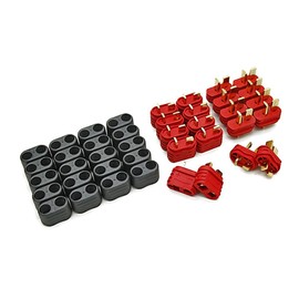 [EMY] T型 2P コネクタ ハンダ部分にチューブ保護不要 (オス メス 10ペア) 24k 金メッキ