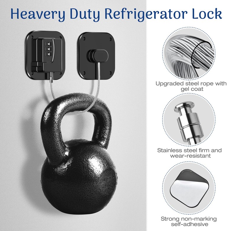 Fridge Refrigerator Lock with Combination, Heavy Duty Lock for Cabinet,