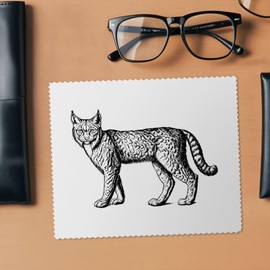 2 x 'Lynx Cat Standing' Microfibre Lens/Glasses Cleaning Cloths (LC00031837)