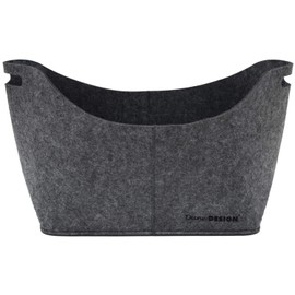 DuneDesign Artificial Felt Bag 40x25x30cm basket for firewood shopping 15KG Grey