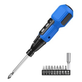 LOFICOPER Electric Screwdriver Set, Mini Cordless Screwdriver Kit with Bit Holders, LED Work Light, USB Charging Cable, for Phones, PC, Glasses, Small Projects, Blue
