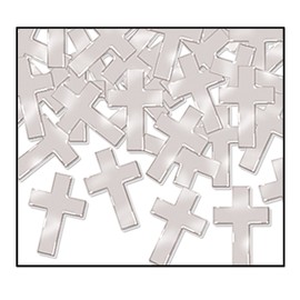 Fanci-Fetti Crosses (silver) Party Accessory  (1 count) (1 Oz/Pkg)