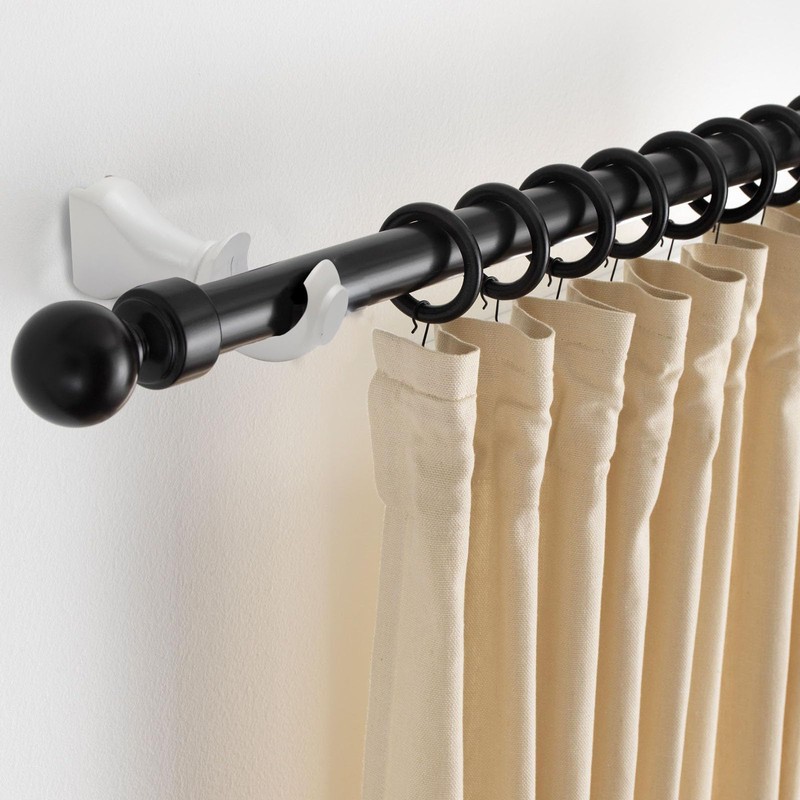 HEVSTIL 2-Pack Wood Curtain Rod Brackets,Return End Brackets for 1-2/5"