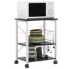 SogesGame 3-Tier Small Rolling Kitchen Cart, Microwave Stand with Storage