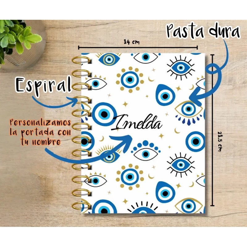 Agenda 2025 A5 2 Dia X Pagina Personalizada Arillo Metalico