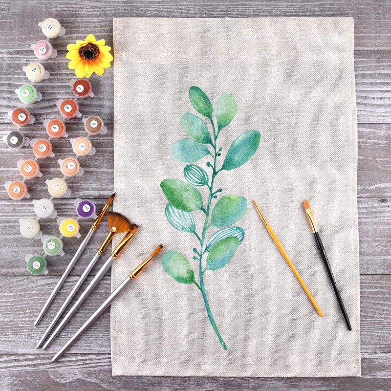 PLULON 4 Pcs Blank Garden Flags Burlap Garden Flag Yard