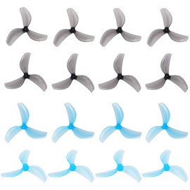 HOPLEX RC Propeller Gemfan 45mm 3-Blade Propeller Props with 1.5mm Shaft Hole for RC FPV Whoop Drone Freestyle Quadcopter 8CW 8CCW(Grey+Blue)