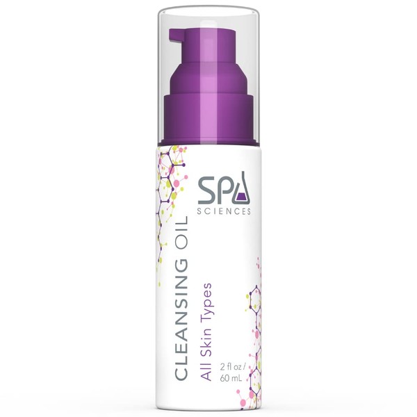 SPA SCIENCES - Cleansing Oil - With Green Tea, Chamomile Extracts - Soothe, Hydrate, Cleanse - Vegan - For All Skin Types - 2oz
