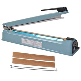 VOTOER 16 inch Manual Impulse Bag Hand Heat Sealer Machine, Bag Sealer Heat Sealing Closer Tool Poly Tubing Plastic Bag, 2 Free Replacement Kit