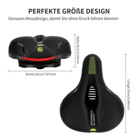 OSIGEI Bicycle Saddle Comfortable Soft Memory Foam Bicycle Saddle Ergonomic Bicycle Accessories Wide Bicycle Saddle for City Riding, City MTB Bicycle Seat with Tools (Green)