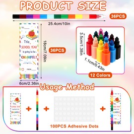 YXSJAS 36 Sets Square Swop Point Crayons for Kids Colorful Stacking Crayons Back to School Stationery Supplies with Greeting Card Children Twistables Pencils for First Day of School Party Bag Filler