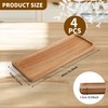 KEJJNYER Set of 4 Acacia Wooden Serving Platters, Rectangular Wooden
