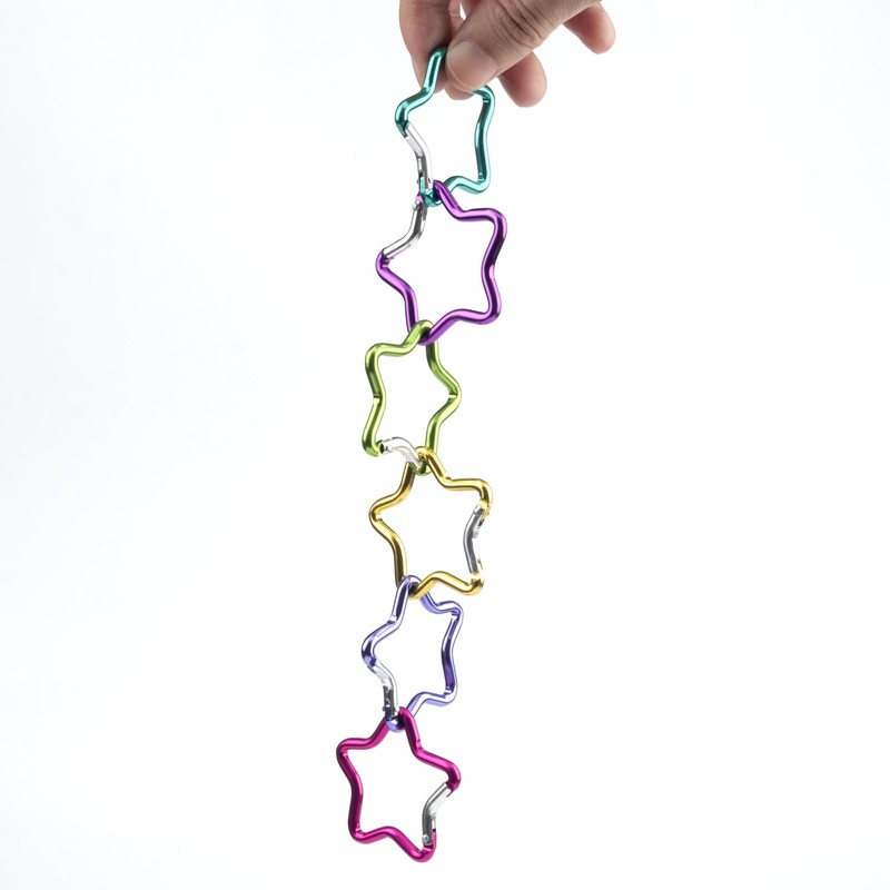 SWATOM Aluminum Star Shape Carabiner Clip Spring Snap Hook Keyring