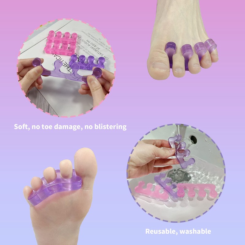 4 Pcs Toe Separators for Pedicure,Toe Separators for Women,Easy Finger