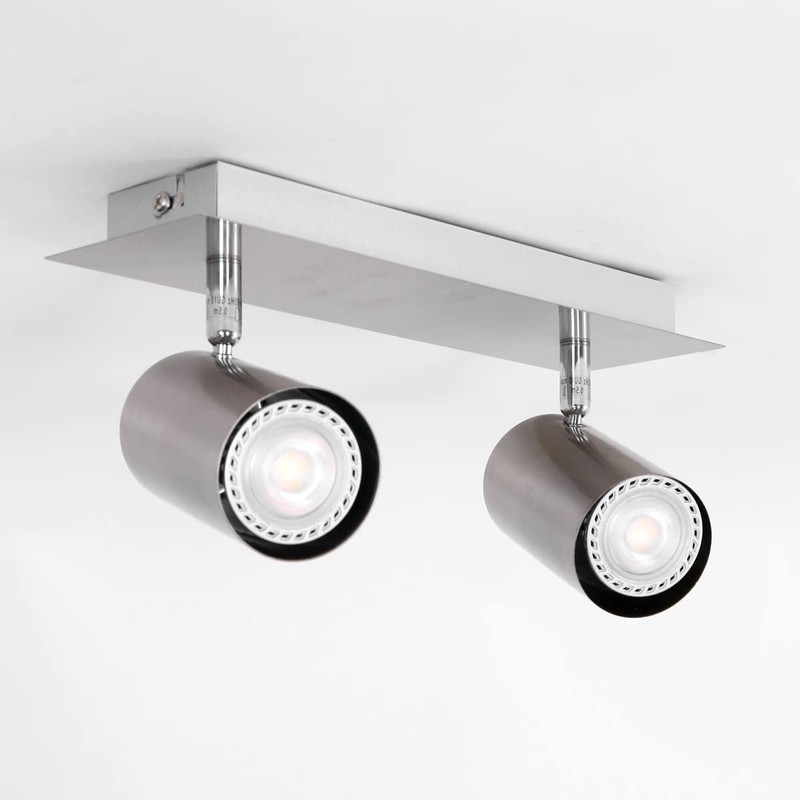 Trio Leuchten Bar in matt nickel, spotlight bar 2-bulb, exclusive