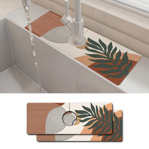 2PCS 15" X 5.5" Kitchen Sink Splash Guard Faucet Mat
