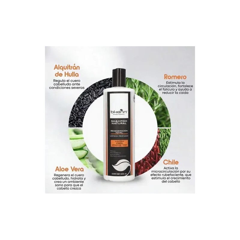 Shampoo Base Alquitrán 500 Ml Regenerador Capilar, Anti Caída, Caspa,