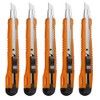 Set of 5 Metal Tip Utility Knives with Snap Off
