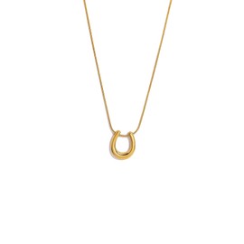 Gold Necklace for Women Girls Dainty Horseshoe Necklace 18K Gold Lucky Pendant Necklace Minimalist Chain Charm Necklace Trendy Horse Jewelry Birthday Gifts (Gold)