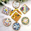 Bamboo Mosaic Coasters, Empty Bottom Bowls for Crafts, Mosaic Accessories,