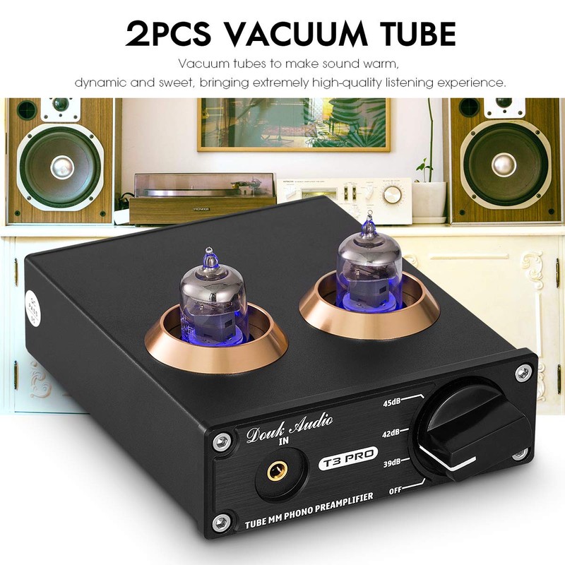 Douk Audio T3 PRO Tube Phono Preamp for Turntable, MM