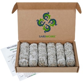 SARIMOIRE White Sage Smudge Sticks - 6-4" Sage Bundles - Perfect Sage Stick Smudge Sticks Smudging Kit Replenishment