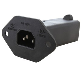 AC WORKS [AD1308-FG] IEC C14/ Sheet E with Mounting Holes to U.S. Household NEMA 5-15R Connector