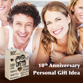 10th Anniversary Wedding Gifts for Wife, Husband, Couples Gift Candlestick,Ten Years Wedding Anniversary Presents for Her, Him