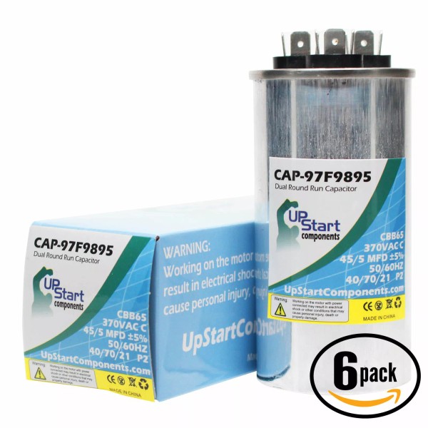UpStart Appliance Parts 6x 45/5 MFD 370 Volt Dual Round
