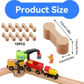 Wooden Train Accessories (Wood Colour) Pack of 10