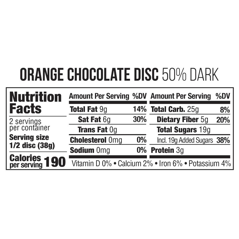 Taza Chocolate Organic Mexican-Style Disc 50% Dark Chocolate, Orange, 2.7
