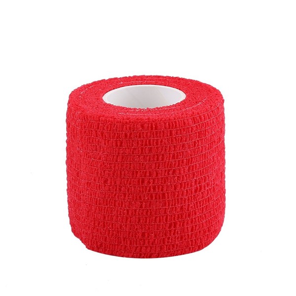 VGEBY 5 rollos de cinta adhesiva elástica autoadherente, cohesiva, primeros auxilios, autoadherente, para deportes al aire libre (color: rojo) Alineación Del Cuerpo Y Equipo De Protección