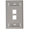 Leviton QuickPort Wallplate with ID Window, Single Gang, 2-Port, 42080-2GS,