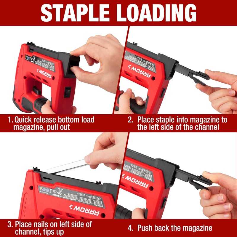 Arrow Electric Staple Gun, 5 in 1 Cordless Stapler with