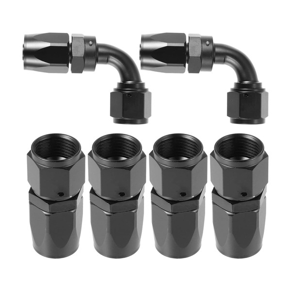 X AUTOHAUX 4pcs AN8 Straight 2pcs AN8 90 Degree Swivel