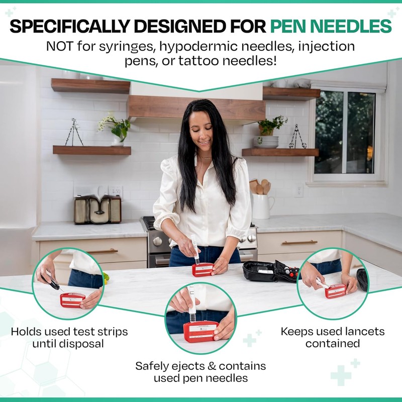 PocketSharps - Pocket-Size Travel Sharps Container for Pen Needles, Lancets,