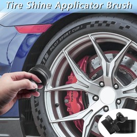 OXDFK OXDFK 2 PCS Car Tire Shine Applicator Brush, Auto Tire Detail Brush, Portable Car Tire Brush with Seal Cover Design, High Density Soft Shine Applicator Brush, for Auto Detailing Cleaning
