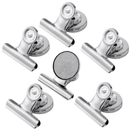 LELADY Magnetic Clip, Pack of 12 Magnetic Clips, 38 mm Silver Fridge Magnets, Magnetic Metal Clip, Strong Magnets for Magnetic Board, Fridge, Photo, Home, Office
