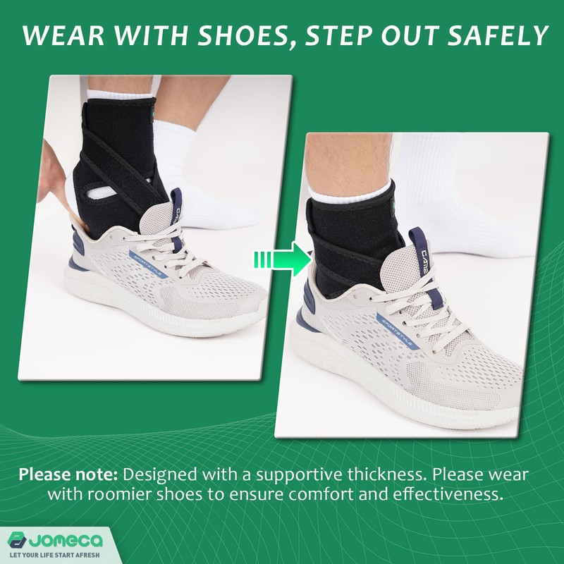 JOMECA Upgraded Drop Foot Brace for Walking with Shoes -